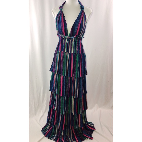 FLASH SALE Tiered Muliti Colored Maxi Dress - Picture 3 of 5